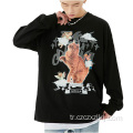 Çift Retro Angel Alfabe Baskı Sweatshirt